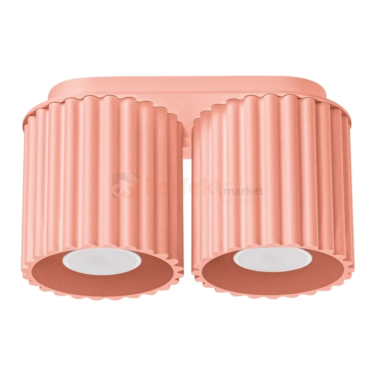 Plafon AURA 2xGU10 oprawa sufitowa ryflowana SL.1825 IP20 brzoskwiniowy perfektmarket.webp