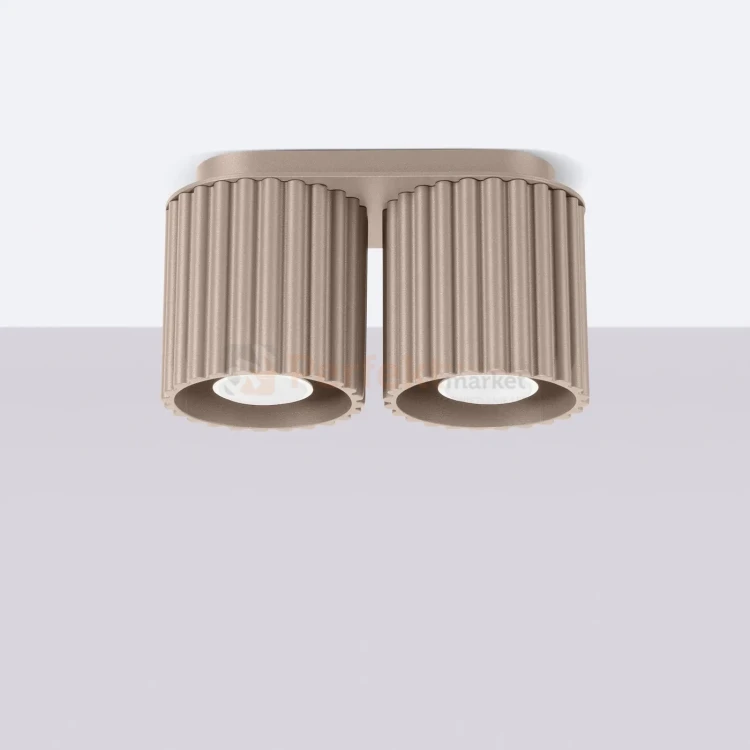 Plafon AURA 2xGU10 oprawa sufitowa ryflowana SL.1815 IP20 taupe perfektmarket (6).webp