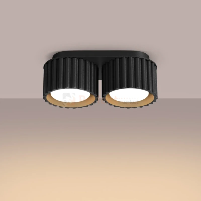 Plafon AURA 2xGx53 oprawa sufitowa tuba niska SL.1788 IP20 czarny perfektmarket (1).webp
