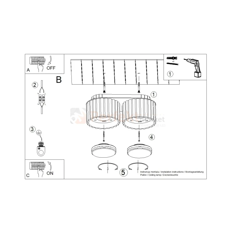 Plafon AURA 2xGx53 oprawa sufitowa tuba niska SL.1808 IP20 mocca perfektmarket (8).webp