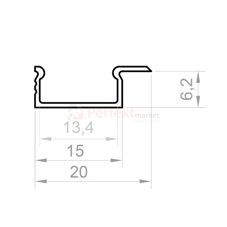 Profil LED P6-2 ½ ANODA PERFEKT MARKET OLSZTYN.webp