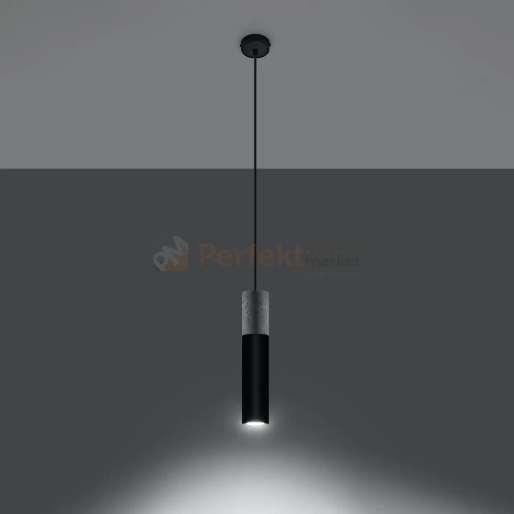 Lampa wisząca betonowa Sollux Borgio 1 1xGu10 SL.0650 IP20 - czarna 05