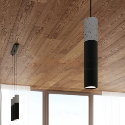 Lampa wisząca betonowa Sollux Borgio 1 1xGu10 SL.0650 IP20 - czarna 02