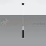 Lampa wisząca betonowa Sollux Borgio 1 1xGu10 SL.0650 IP20 - czarna 01