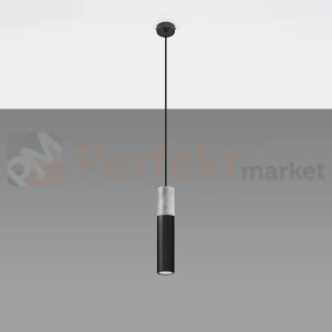 Lampa wisząca betonowa Sollux Borgio 1 1xGu10 SL.0650 IP20 - czarna