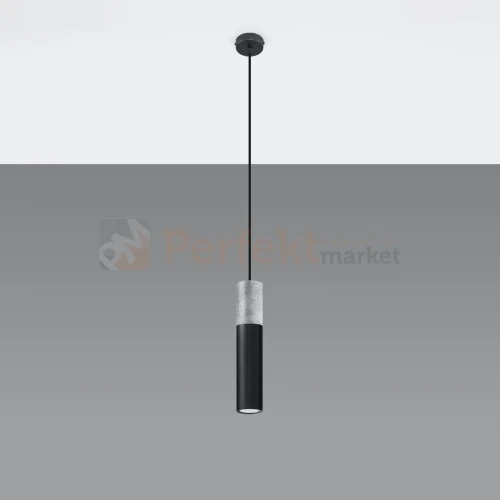 Lampa wisząca betonowa Sollux Borgio 1 1xGu10 SL.0650 IP20 - czarna 01