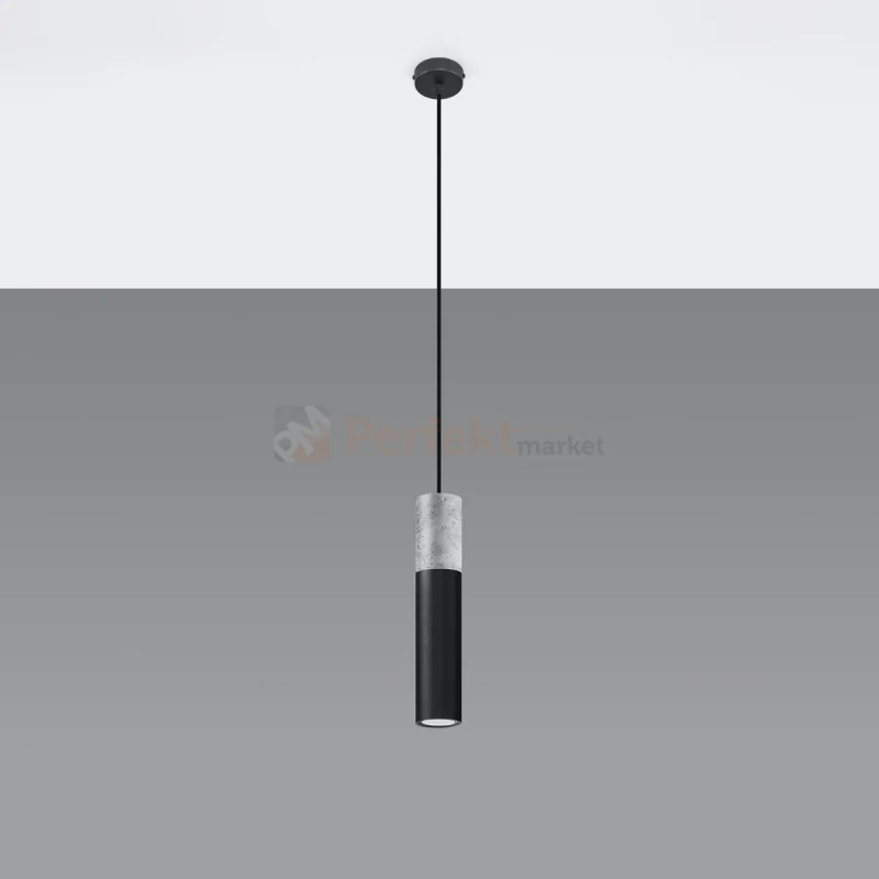 Lampa wisząca betonowa Sollux Borgio 1 1xGu10 SL.0650 IP20 - czarna 08