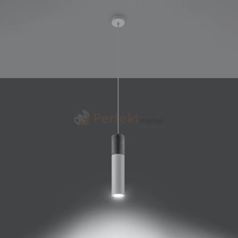 Lampa wisząca betonowa Sollux Borgio 1 1xGu10 SL.0647 IP20 - biała 07
