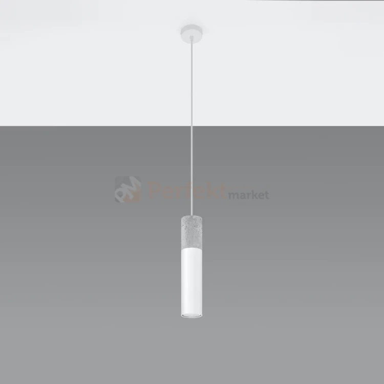Lampa wisząca betonowa Sollux Borgio 1 1xGu10 SL.0647 IP20 - biała 05