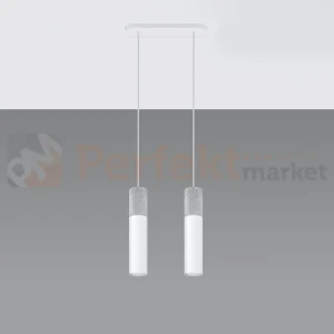 Lampa wisząca betonowa Sollux Borgio 2 2xGu10 SL.0648 IP20 - biała