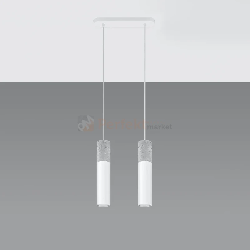 Lampa wisząca betonowa Sollux Borgio 2 2xGu10 SL.0648 IP20 - biała 08