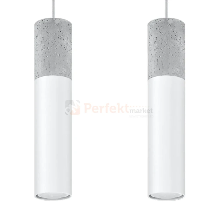 Lampa wisząca betonowa Sollux Borgio 2 2xGu10 SL.0648 IP20 - biała  06