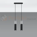 Lampa wisząca betonowa Sollux Borgio 2 2xGu10 SL.0651 IP20 - czarna 01