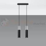 Lampa wisząca betonowa Sollux Borgio 2 2xGu10 SL.0651 IP20 - czarna 01