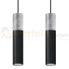 Lampa wisząca betonowa Sollux Borgio 2 2xGu10 SL.0651 IP20 - czarna 06