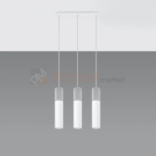 Lampa wisząca betonowa Sollux Borgio 3 3xGu10 SL.0649 IP20 - biała 01
