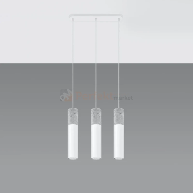 Lampa wisząca betonowa Sollux Borgio 3 3xGu10 SL.0649 IP20 - biała 10