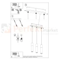 Lampa wisząca betonowa Sollux Borgio 3 3xGu10 SL.0649 IP20 - biała 10