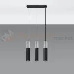 Lampa wisząca betonowa Sollux Borgio 3 3xGu10 SL.0652 IP20 - czarna 01