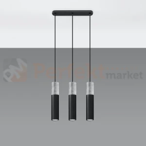 Lampa wisząca betonowa Sollux Borgio 3 3xGu10 SL.0652 IP20 - czarna