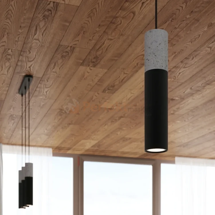 Lampa wisząca betonowa Sollux Borgio 3 3xGu10 SL.0652 IP20 - czarna 05