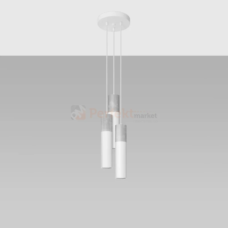 Lampa wisząca BORGIO 3P walce tuby biała Sollux SL.1080 perfektmarket (7).webp