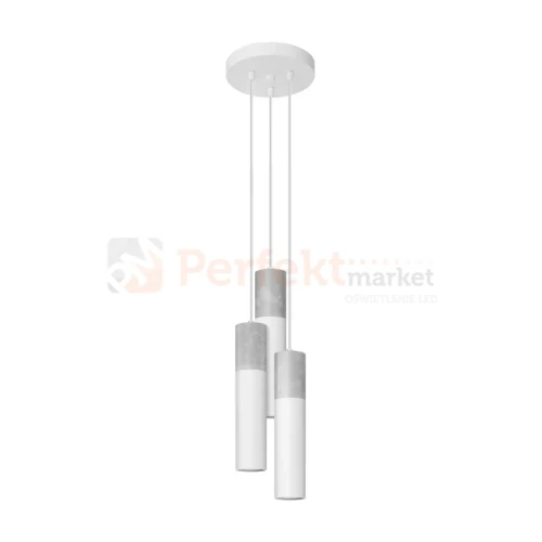 Lampa wisząca BORGIO 3P walce tuby biała Sollux SL.1080 perfektmarket.webp