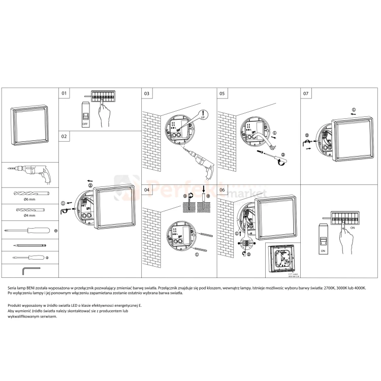 Lampa zewnętrzna sufitowa plafon LED nowoczesny BENI 20cm CCT IP65 szara montaż perfektmarket (3).webp
