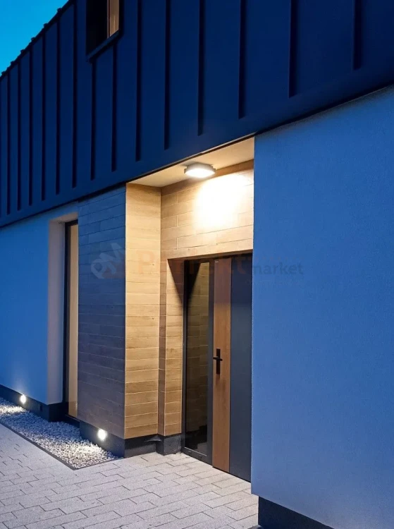 Lampa zewnętrzna sufitowa plafon LED nowoczesny BENI 20cm CCT IP65 szara perfektmarket (3).webp