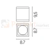 Lampa zewnętrzna sufitowa tuba Adela Midi M1458 D GU10 IP54 szara perfektmarket 1.webp