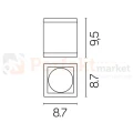 Lampa zewnętrzna sufitowa tuba Adela Midi M1458 D GU10 IP54 szara perfektmarket 1.webp