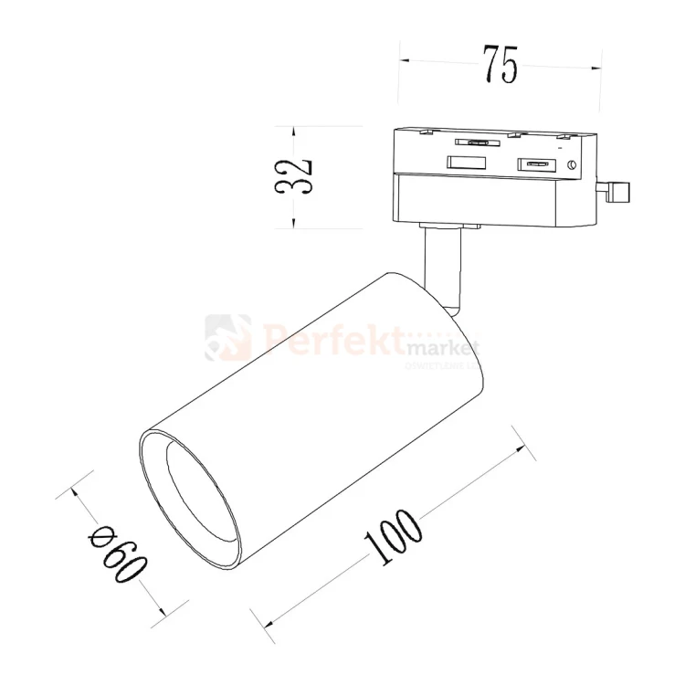 Oprawa do szynoprzewodu 1F TRACK 1F HQ Pipe Track 1xGU10 beżowa perfektmarket (1).webp