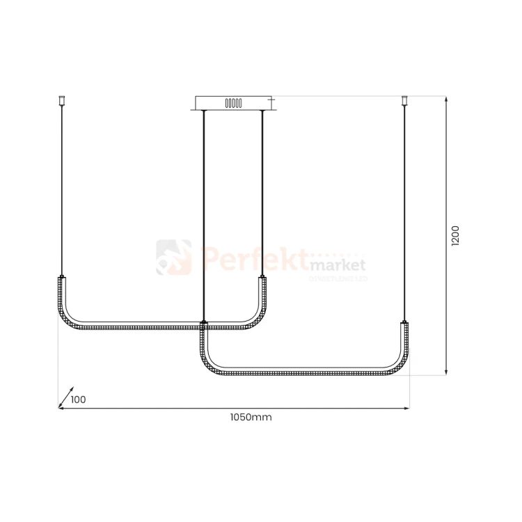 Lampa wisząca LED HORIZON nowoczesny design czarna 4000K Milagro perfektmarket (2).webp