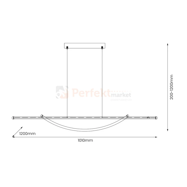Nowoczesna lampa wisząca LED czarna AMBAR 35W 4000K Milagro perfektmarket (1).webp