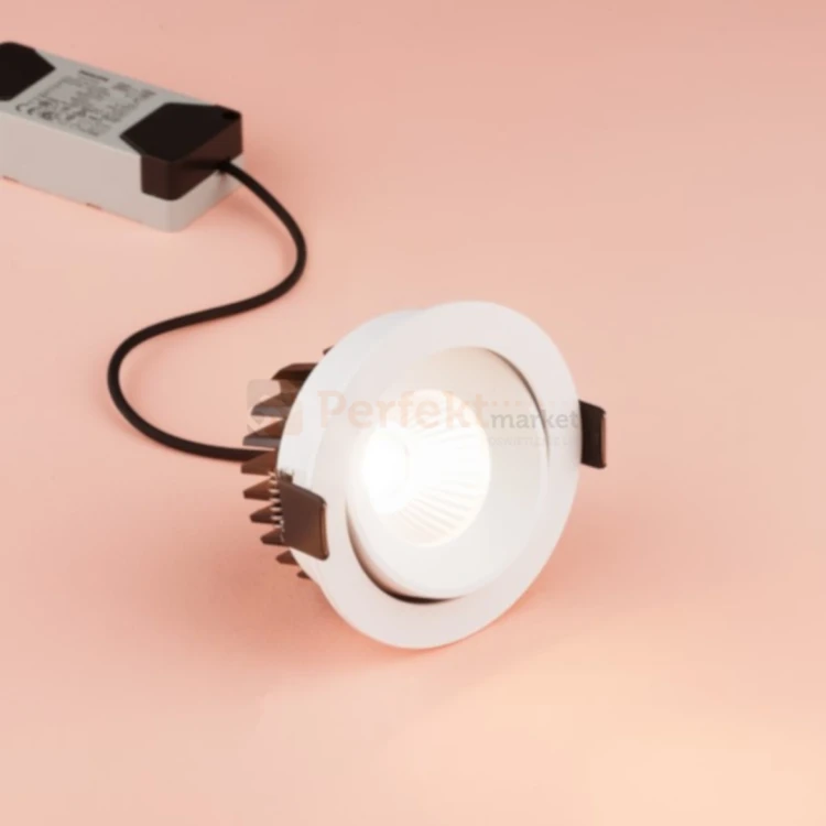 Oprawa sufitowa LED wpuszczana punktowa IP65 Mallorca regulowana 38° 12W 3000K biała perfektmarket 4.webp