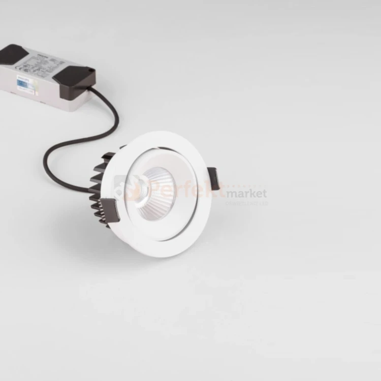 Oprawa sufitowa LED wpuszczana punktowa IP65 Mallorca regulowana 38° 12W 3000K biała perfektmarket 5.webp