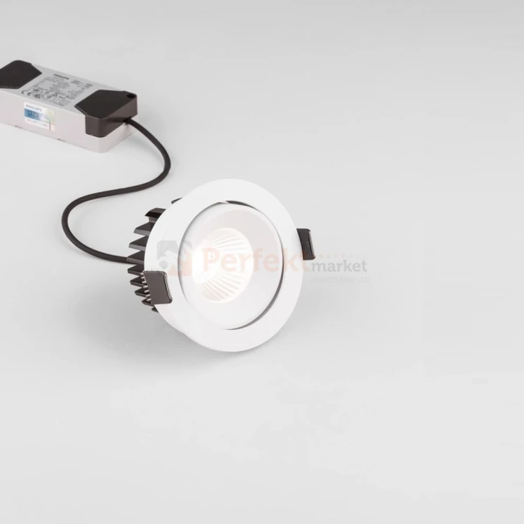 Oprawa sufitowa LED wpuszczana punktowa IP65 Mallorca regulowana 38° 12W 3000K biała perfektmarket 6.webp