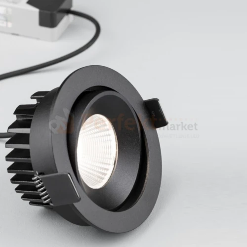 Oprawa sufitowa LED wpuszczana punktowa IP65 Mallorca regulowana 38° 12W 3000K czarna perfektmarket 1.webp