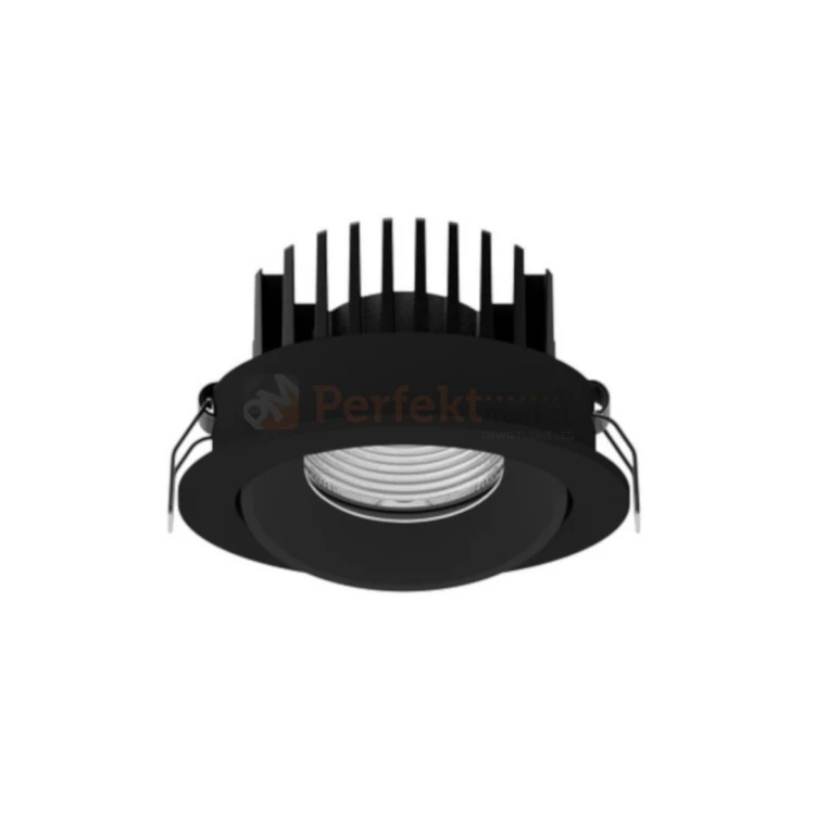 Oprawa sufitowa LED wpuszczana punktowa IP65 Mallorca regulowana 38° 12W 3000K czarna perfektmarket 3.webp
