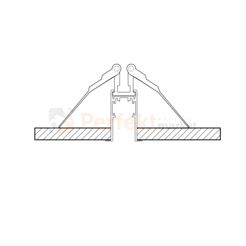 szyna magnetyczna podtynkowa SHIFT czarna z wąsem do wpuszczenia w GK rzut perfektmarket.webp