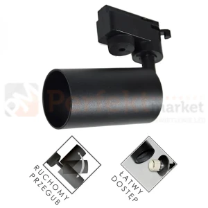 Lamia track light 1xGU10 oprawa na szynę 1-fazową czarna
