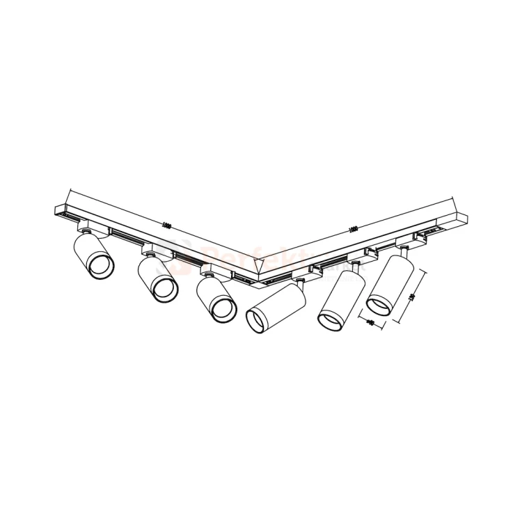 Zestaw oświetlenia szynowego 1F MICA TRACK biały chrom 6 reflektorów 2m szyna perfektmarket (2).webp