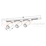 Zestaw oświetlenia szynowego 1F MICA TRACK czarno złoty 3 reflektory 1m szyna perfektmarket (4).webp
