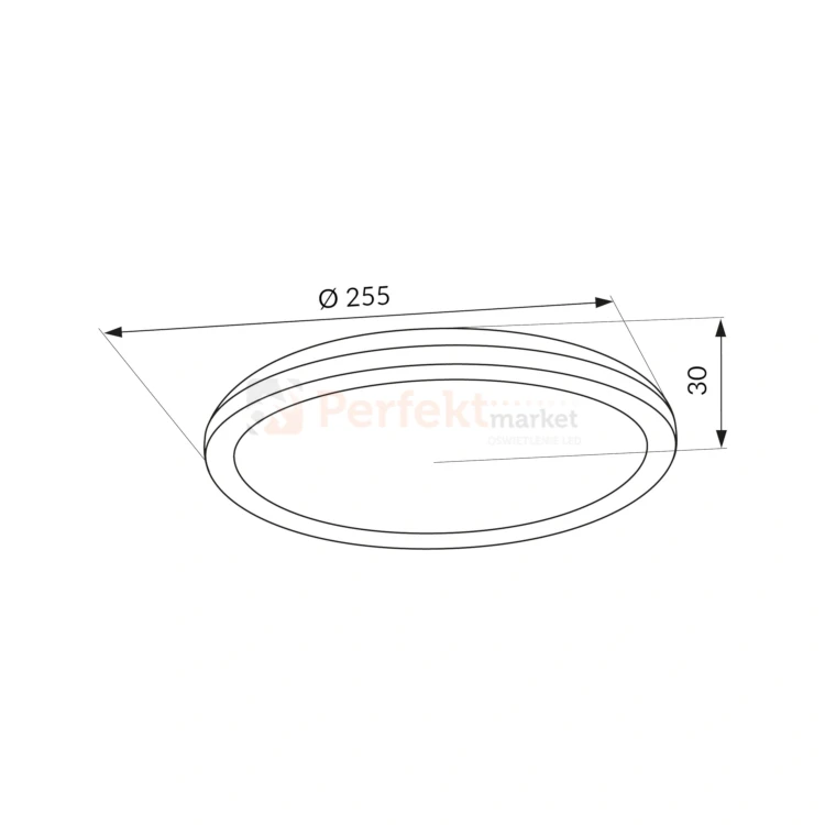 plafon LED LUVIO IP54 CCT 9w1 12W wymiary biały.webp