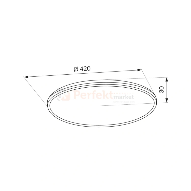 plafon LED LUVIO IP54 CCT 9w1 24W wymiary biały.webp