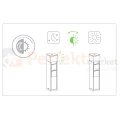 Lutec oprawa ogrodowa stojąca LED 36cm z gniazdami 2x230V i czujnikiem zmierzchu MAINS 7.5W 3000K czarny IP54 czujnik perfektmarket.webp