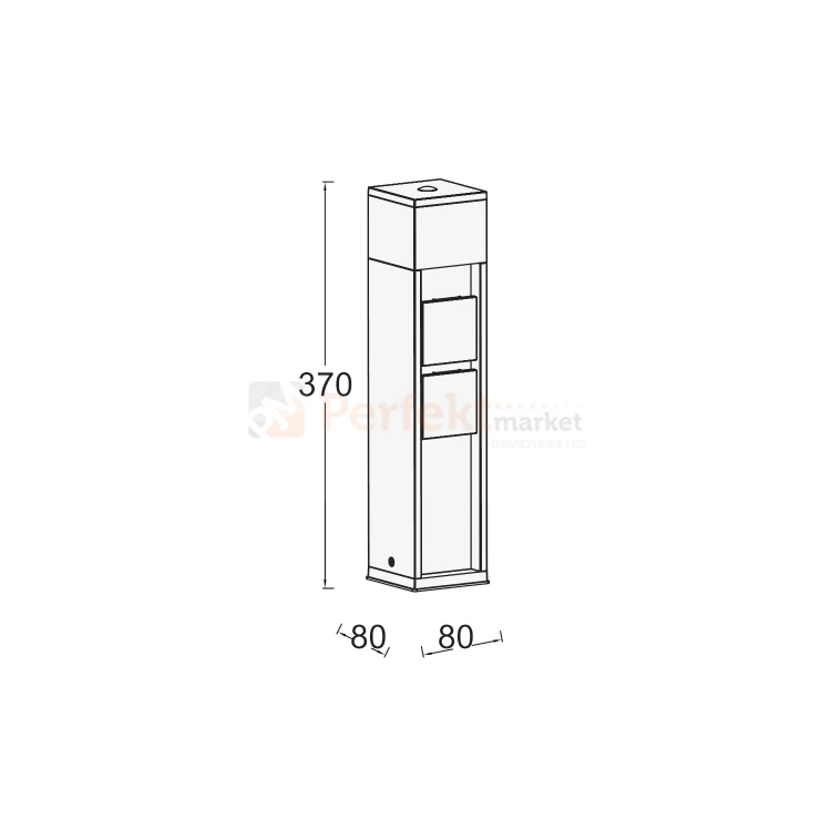 Lutec oprawa ogrodowa stojąca LED 36cm z gniazdami 2x230V i czujnikiem zmierzchu MAINS 7.5W 3000K czarny wymiary IP54.webp