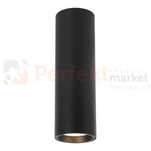 Tuba sufitowa spot GENESIS BLACK 1xGU10 minimalistyczna czarna 20cm Milagro