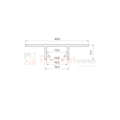 profil aluminiowy led pod płyti NIPO szczelny wymiary perfektmarket.webp