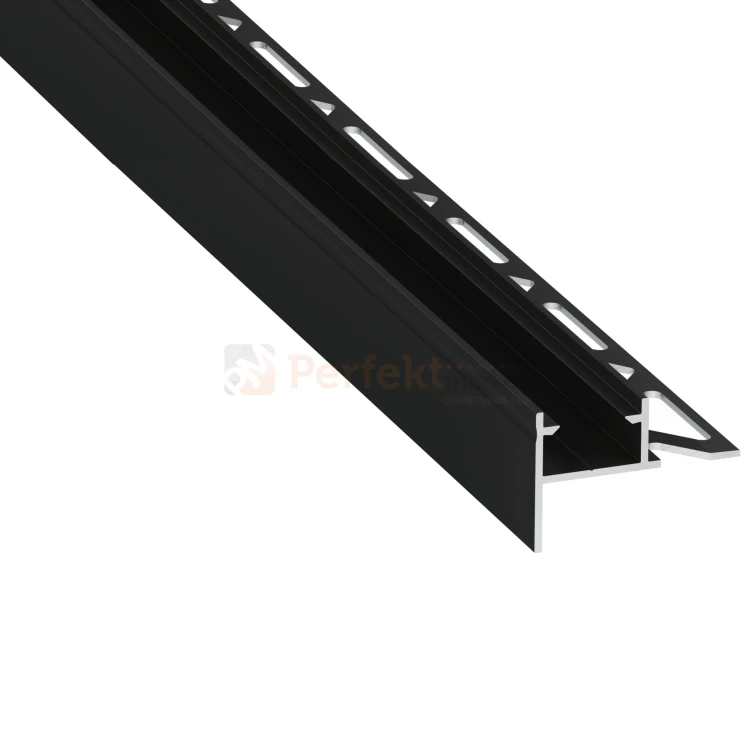 profil aluminiowy led wykończeniowy pod płytki MITO czarny lakierowany perfektmarket.webp
